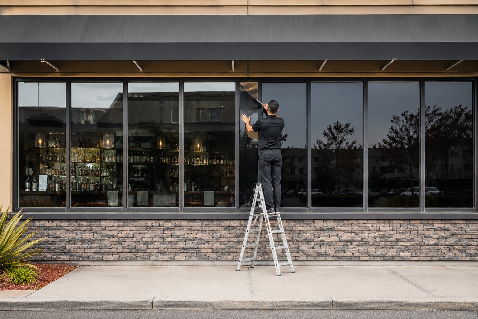 Commercial storefront tinting