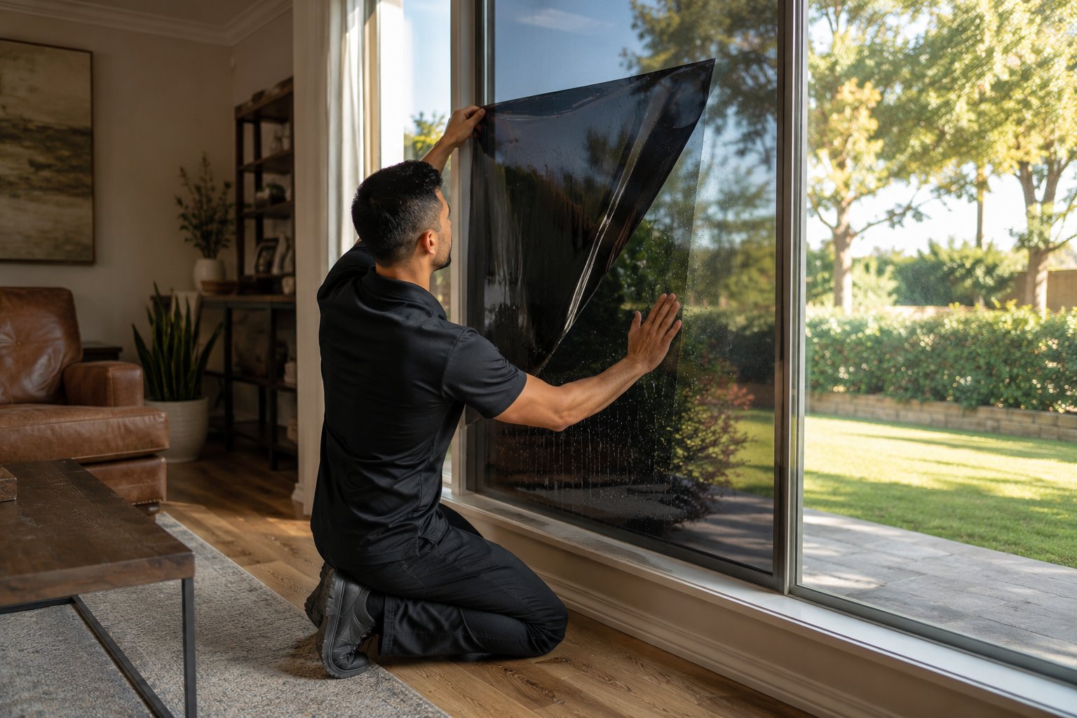 Residential window film installation